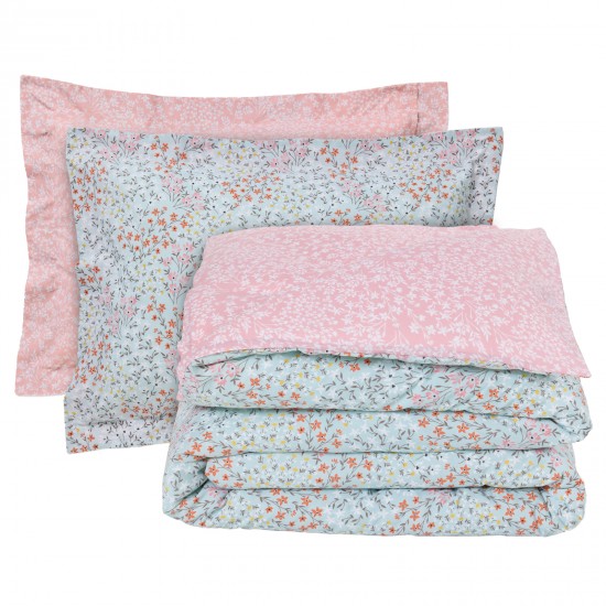 DAS HOME ΣΕΤ ΣΕΝΤΟΝΙΑ ΜΟΝΑ ΜΕ ΛΑΣΤΙΧΟ CASUAL 5428 MINT, ROSE