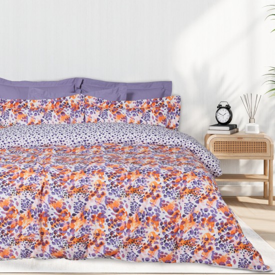 DAS HOME ΣΕΤ ΣΕΝΤΟΝΙΑ ΥΠΕΡΔΙΠΛΑ ΜΕ ΛΑΣΤΙΧΟ CASUAL 5430 ORANGE, PURPLE