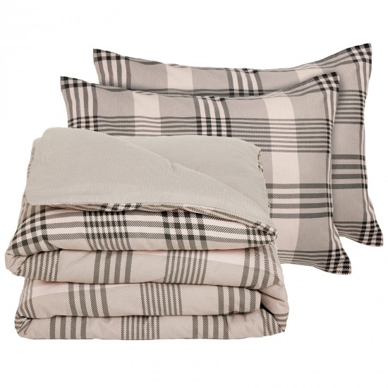 DAS HOME ΣΕΤ ΣΕΝΤΟΝΙΑ ΜΟΝΑ HAPPY FLANNEL 9679 BEIGE, OLIVE