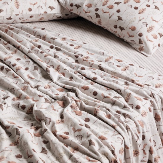 DAS HOME ΣΕΤ ΣΕΝΤΟΝΙΑ ΜΟΝΑ HAPPY FLANNEL 9681 BEIGE, BROWN