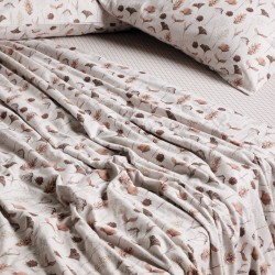 DAS HOME ΣΕΤ ΣΕΝΤΟΝΙΑ ΜΟΝΑ HAPPY FLANNEL 9681 BEIGE, BROWN