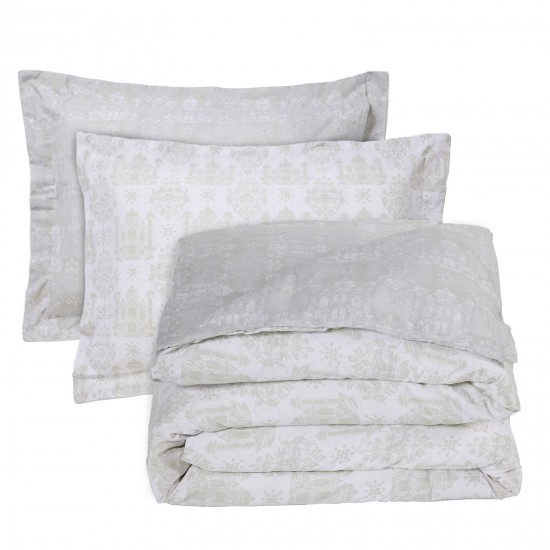 DAS HOME ΣΕΤ ΣΕΝΤΟΝΙΑ ΥΠΕΡΔΙΠΛΑ HAPPY 9673 TAUPE, WHITE