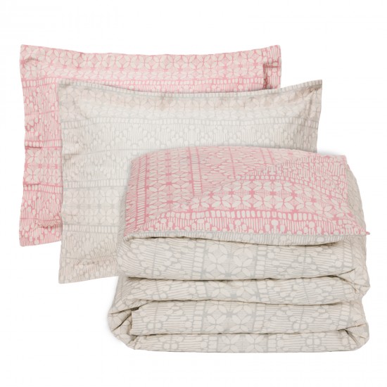 DAS HOME ΣΕΤ ΣΕΝΤΟΝΙΑ KING HAPPY 9674 GREY, ROSE