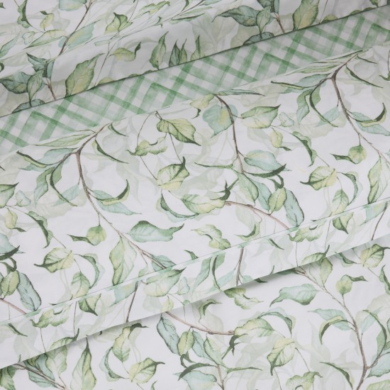 DAS HOME ΣΕΤ ΣΕΝΤΟΝΙΑ ΥΠΕΡΔΙΠΛΑ DAILY 3173 GREEN, WHITE