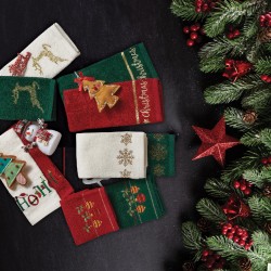 DAS HOME CHRISTMAS ΠΟΤΗΡΟΠΑΝΑ ΣΕΤ 2ΤΜΧ 40X60 0705 GREEN, IVORY
