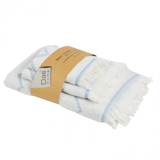 DAS HOME ΣΕΤ ΠΕΤΣΕΤΕΣ 3ΤΕΜΑΧΙΩΝ BEST 0870 DUSTY BLUE