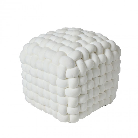 DAS HOME ΔΙΑΚΟΣΜΗΤΙΚΟ ΠΟΥΦ 43Χ43Χ40 2275 WHITE