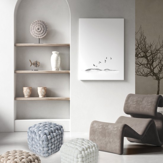 DAS HOME ΔΙΑΚΟΣΜΗΤΙΚΟ ΠΟΥΦ 43Χ43Χ40 2275 WHITE