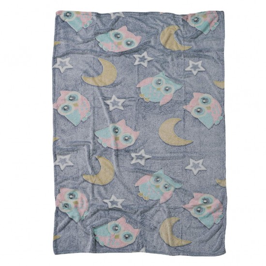 DAS BABY ΚΟΥΒΕΡΤΑ FLEECE 80X110 RELAX 4864 ΓΚΡΙ, ΚΙΤΡΙΝΟ, ΡΟΖ