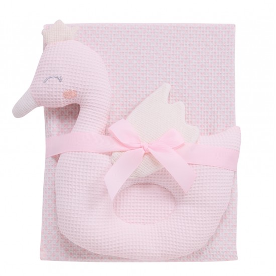 DAS BABY ΚΟΥΒΕΡΤΑ ΠΙΚΕ ΑΓΚΑΛΙΑΣ RELAX 4956 PINK, WHITE
