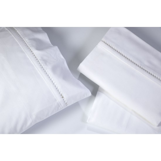 Σετ Σεντόνια Υπέρδιπλα 600TC Αζουρ No.6 Λευκό