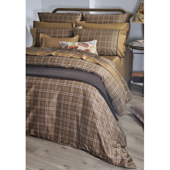 Σετ Σεντόνια Ημίδιπλα 848 Gold Carreaux