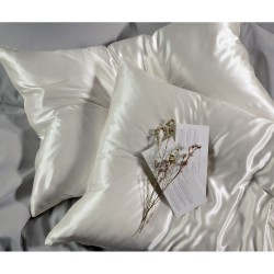 Μαξιλαροθήκη 100% Mulberry Silk - White