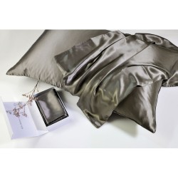 Μαξιλαροθήκη 100% Mulberry Silk - Dark Grey