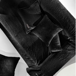 Σετ Ριχτάρι Διθέσιο 170X250 + Μαξιλαροθήκη - Crusty Black