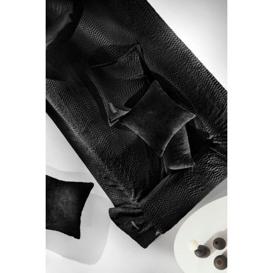 Σετ Ριχτάρι Διθέσιο 170X250 + Μαξιλαροθήκη - Crusty Black