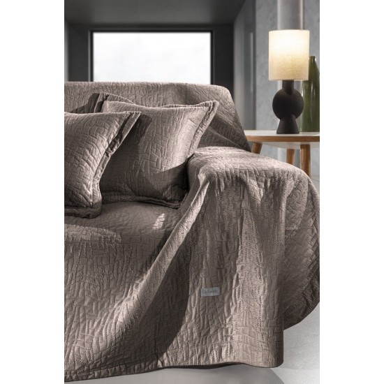 Σετ Ριχτάρι Τριθέσιο 170X300 + Μαξιλαροθήκη - Avon Choco