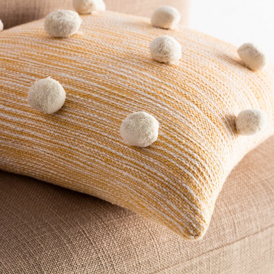 Μαξιλαροθήκη 43x43cm Poms Mustard 555