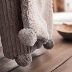 Κουβερτάκι με γούνα 130X170cm GOFIS HOME Softy Σταχτί Γκρι 478/ 15