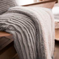 Κουβερτάκι με γούνα 130X170cm GOFIS HOME Softy Σταχτί Γκρι 478/ 15