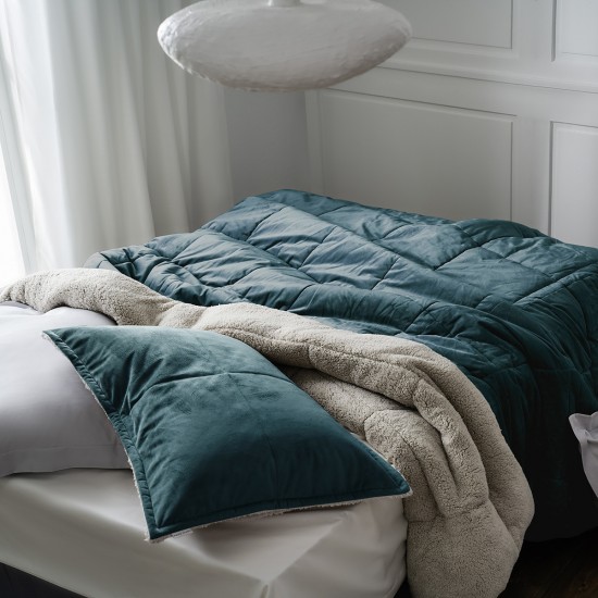 Πάπλωμα-Κουβέρτα 170x220cm GOFIS HOME  Teddy Jean Blue 407/18