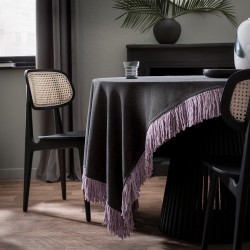 Τραπεζομάντηλο 165x165cm GOFIS HOME Cersei Carbon Black 453/ 14 Τραπεζομάντηλο 165x165cm GOFIS HOME Cersei Carbon Black 453/ 14