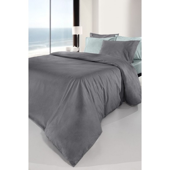 Σεντόνι Ημίδιπλο Με Λάστιχο 120x200+32 - Color Plus Anthracite