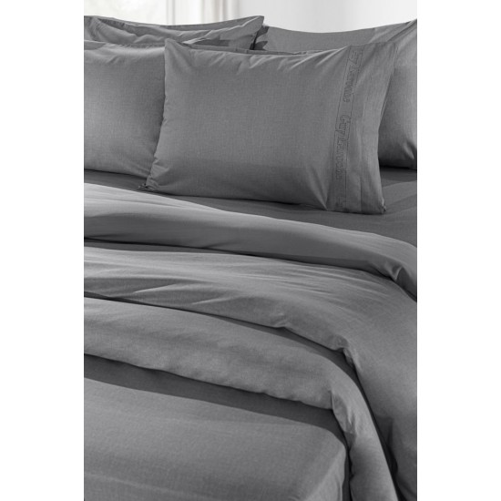 Σεντόνι Ημίδιπλο Με Λάστιχο 120x200+32 - Color Plus Anthracite
