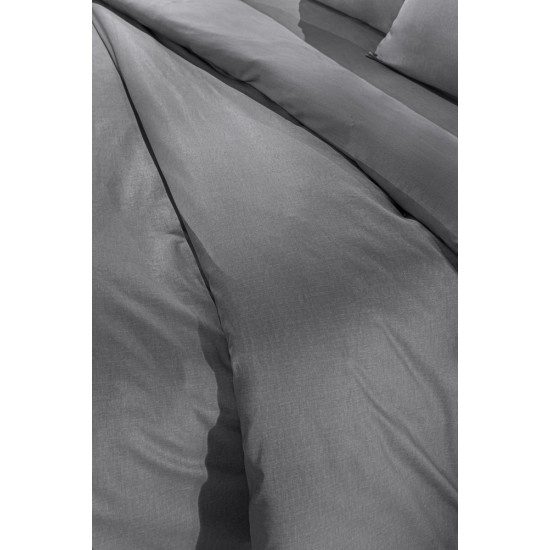 Σεντόνι Μεμονωμένο Υπέρδιπλο με Λάστιχο 160X200+32 - Color Plus Anthracite