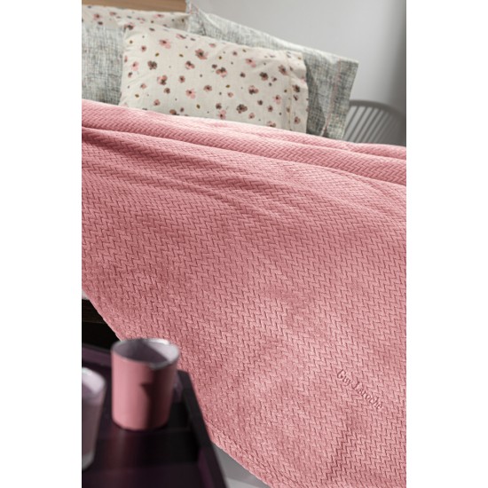 Κουβέρτα Μονή 160X220 - Rombus Coral 