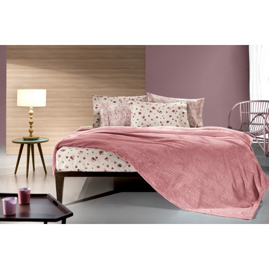Κουβέρτα Υπέρδιπλη 220X240 - Rombus Coral 