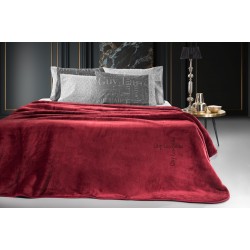 Βελουτέ Κουβέρτα Logo Burgundy 220x240