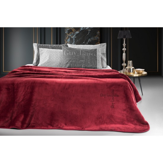 Βελουτέ Κουβέρτα Logo Burgundy 220x240