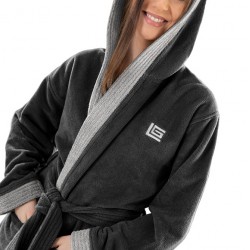 Μπουρνούζι με Κουκούλα -  Monogram Black XLarge