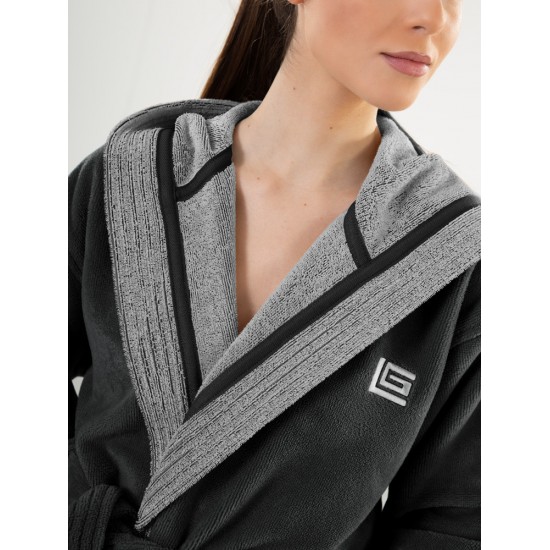 Μπουρνούζι με Κουκούλα -  Monogram Black XXLarge