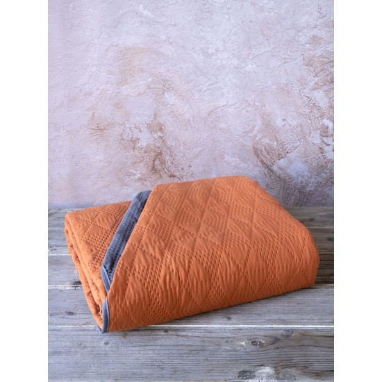 Κουβερλί Υπέρδιπλο 220Χ240 – Armon Deep Orange/Dark Gray