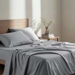 σεντόνι ημίδιπλο Unicolors - Medium Gray