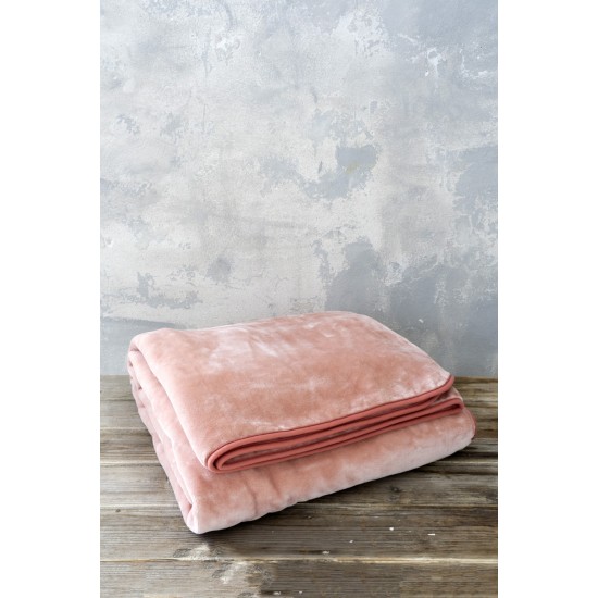 Κουβέρτα Βελουτέ Μονή 160x220 Coperta - Pink