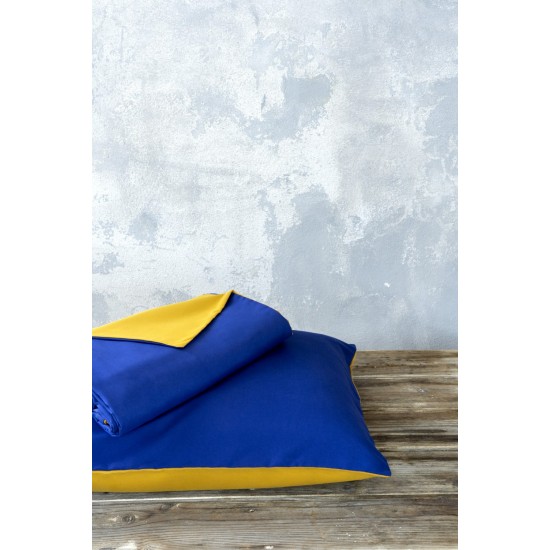 Σετ Παπλωματοθήκη Υπέρδιπλη Abalone - Blue / Mustard Beige