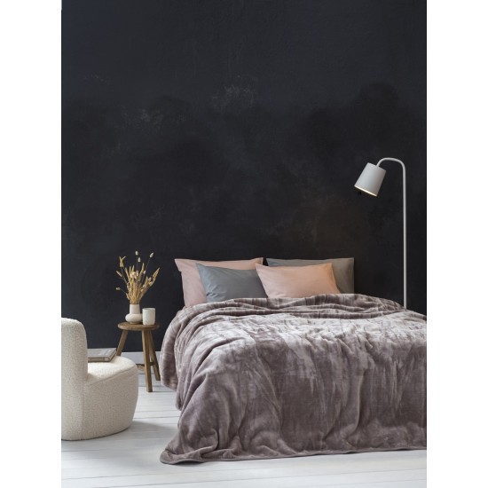 Κουβέρτα Βελουτέ Μονή 160x220 Coperta - Cigar Beige