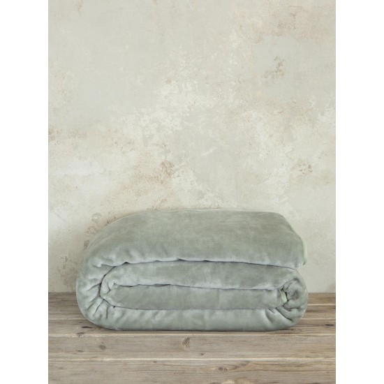 Κουβέρτα Βελουτέ Γίγας 240x260 Coperta - Sage Green