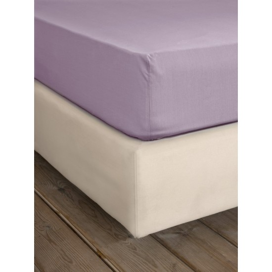 Σεντόνι Ημίδιπλο με Λάστιχο Unicolors - Pale Mauve
