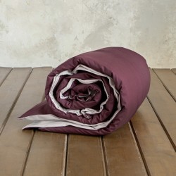 Παπλωματοθήκη Μονή Colors - Oat Beige / Deep Bordeaux