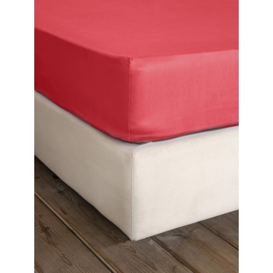 Σεντόνι Γίγας με Λάστιχο Superior Satin - Red
