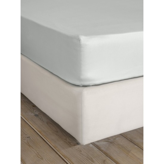 σεντόνι μονό με λάστιχο Superior Satin - Soft Gray