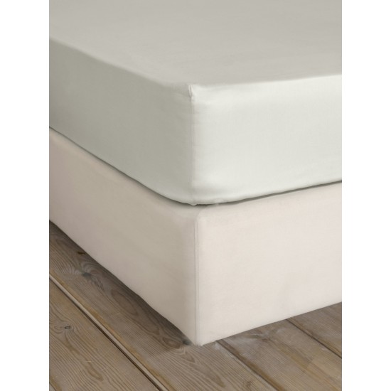 Σεντόνι Μονό με Λάστιχο Superior Satin - Fog Beige