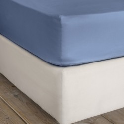 Σεντόνι Μονό με Λάστιχο Superior Satin - Shadow Blue