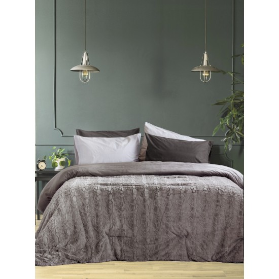 Κουβέρτα/Πάπλωμα Υπέρδιπλο 220x240 - Velure Cigar Beige