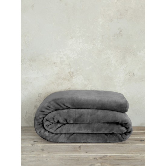Κουβέρτα Βελουτέ Γίγας 240x260 Coperta - Dark Gray
