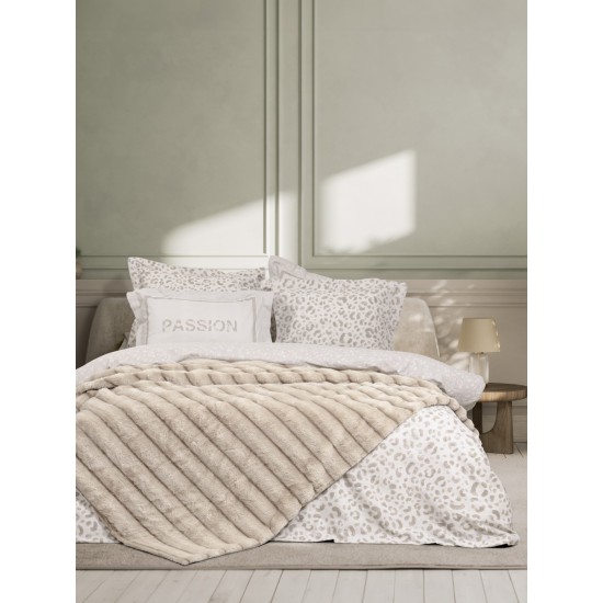 Κουβέρτα Υπέρδιπλη 220x240 - Carezza Ivory